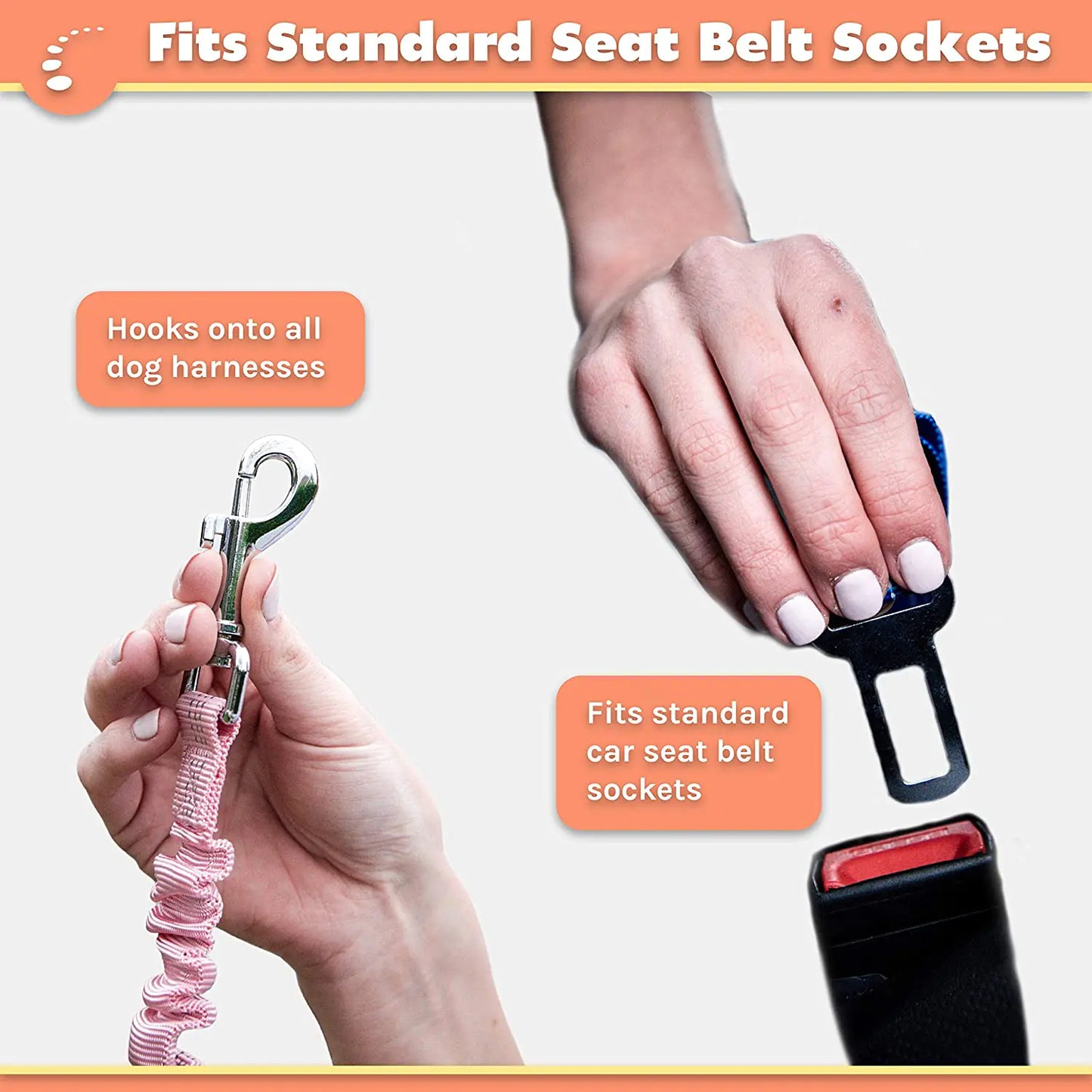 2 Pack Adjustable pet seat belt leashes
