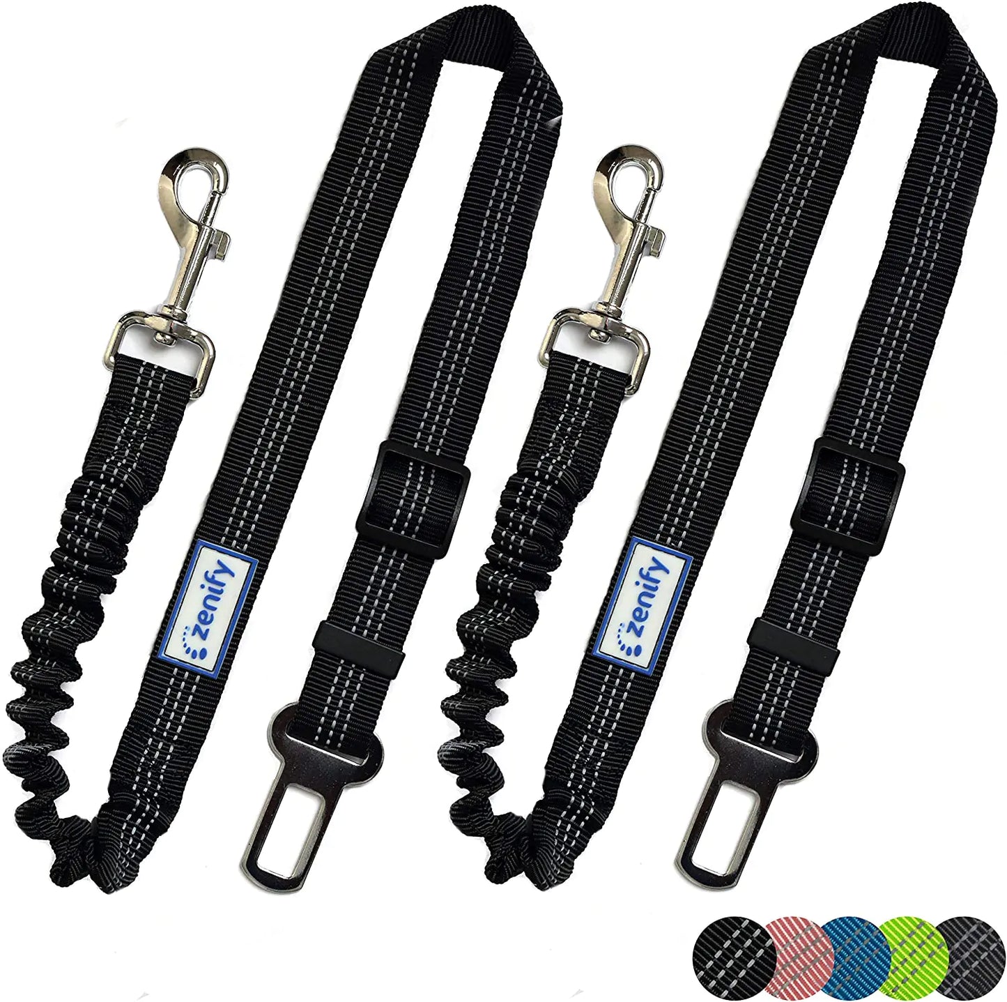 2 Pack Adjustable pet seat belt leashes